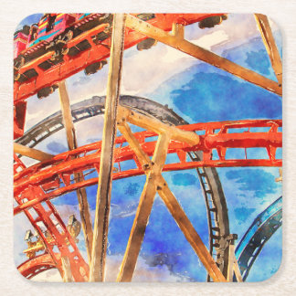 fun with roller coaster tote bag スクエアペーパーコースター