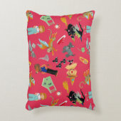 Fun Wizard of Oz on red children's design アクセントクッション (正面(垂直))