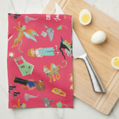 Fun Wizard of Oz on red children's design キッチンタオル (四つ折り)