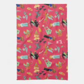 Fun Wizard of Oz on red children's design キッチンタオル (縦)