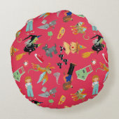 Fun Wizard of Oz on red children's design ラウンドクッション (裏面)