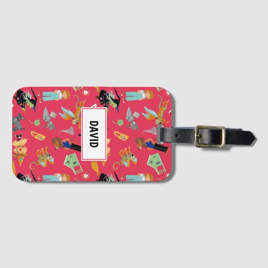 Fun Wizard of Oz on red children's design ラゲッジタグ (正面横)