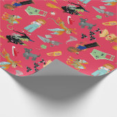 Fun Wizard of Oz on red children's design ラッピングペーパー (角)