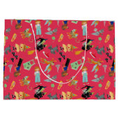 Fun Wizard of Oz on red children's design ラージペーパーバッグ (裏面)