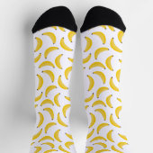 Fun Yellow Banana Illustration Pattern Socks ソックス (上部)