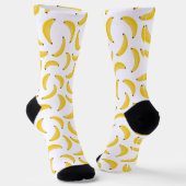 Fun Yellow Banana Illustration Pattern Socks ソックス (傾斜あり)