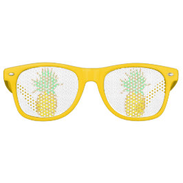Fun Yellow Pineapple Glitter レトロサングラス