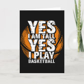 Fun Yes I Am Tall I Play Bysketbyll Hoops Player カード (正面)