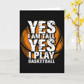 Fun Yes I Am Tall I Play Bysketbyll Hoops Player  カード (黄色い花)