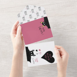 Fun You’re Fangtastic! Bat Love Pun Proposal Card オールインワン招待状