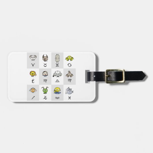 Fun Zodiac Astrological Characters ラゲッジタグ (正面横)