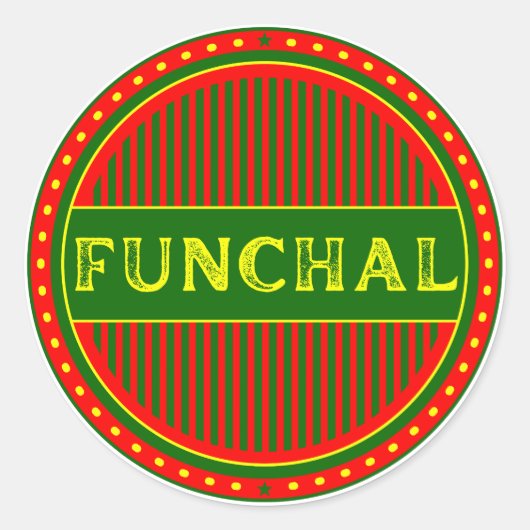 Funchal City Pride Emblem – Portuguese Identity ラウンドシール (正面)