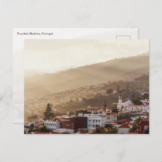 Funchal city sunset, Madeira Postcard ポストカード (正面/裏面)