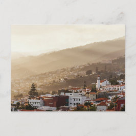 Funchal city sunset, Madeira Postcard ポストカード