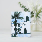 Funchal Portugalのホワイトウォール建物 ポストカード (スタンド正面)