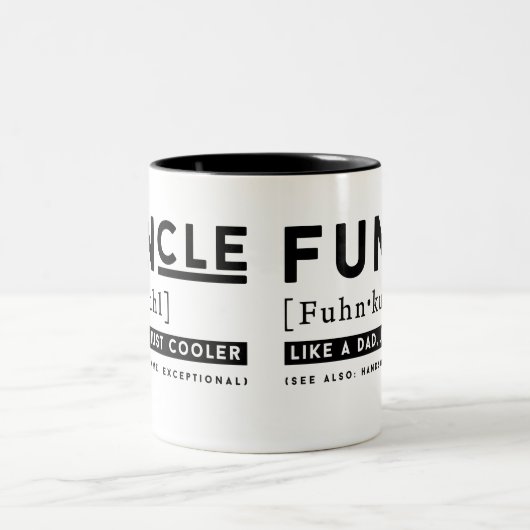 Funcleおもしろいな定義-よりクールなパパのような…ちょうど ツートーンマグカップ (中央)