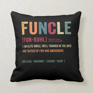 Funcle叔父おもしろい定義、凡素晴らし例ヒーロー クッション