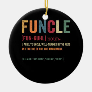 Funcle叔父おもしろい定義、凡素晴らし例ヒーロー セラミックオーナメント
