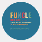 Funcle Funny Uncle Definition Awesome Legend Hero  ラウンドシール (正面)