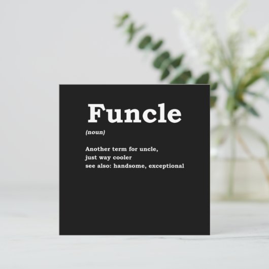 Funcle Funny Uncle Family Member Best Uncle Gift 招待状 (スタンド正面)