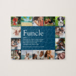 Funcle Uncle Definition Photo Collage Blue ジグソーパズル<br><div class="desc">14 photo collage jigsaw for you to personalize for your special,  favourite Funcle or Uncle to create a unique gift. A perfect way to show him how amazing he is every day. Designed by Thisisnotme©</div>