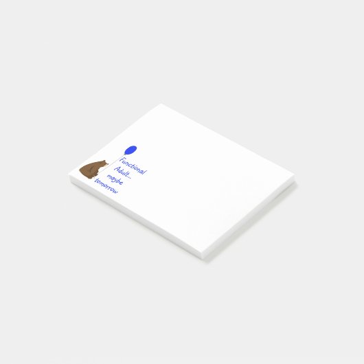 Functional Adult Maybe Tomorrow Bear Quote ポストイット (アングル)