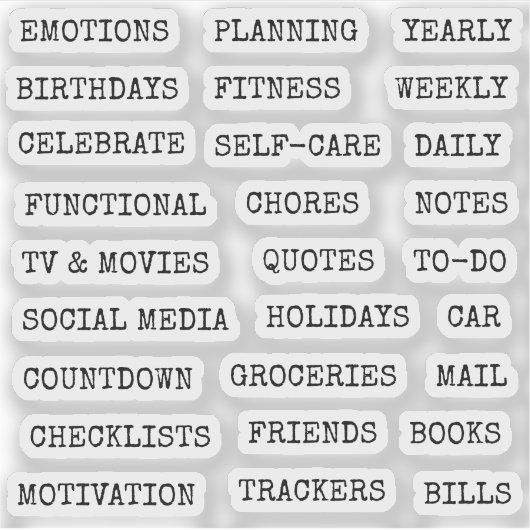 Functional Old Script Planner Tab Binder Divider  シール (正面)