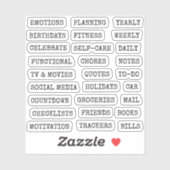 Functional Old Script Planner Tab Binder Divider  シール (シート)