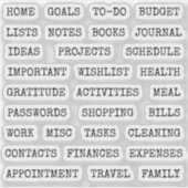 Functional Old Script Planner Tab Binder Divider シール (正面)