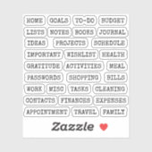 Functional Old Script Planner Tab Binder Divider シール (シート)