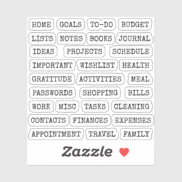 Functional Old Script Planner Tab Binder Divider シール