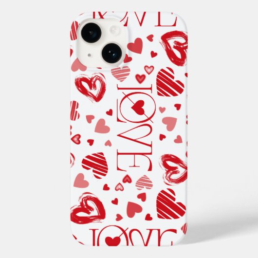 Funda/Case para iPhone Patrón_corazones romántico Case-Mate iPhoneケース (裏面)