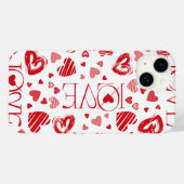 Funda/Case para iPhone Patrón_corazones romántico Case-Mate iPhoneケース (裏面 (横))