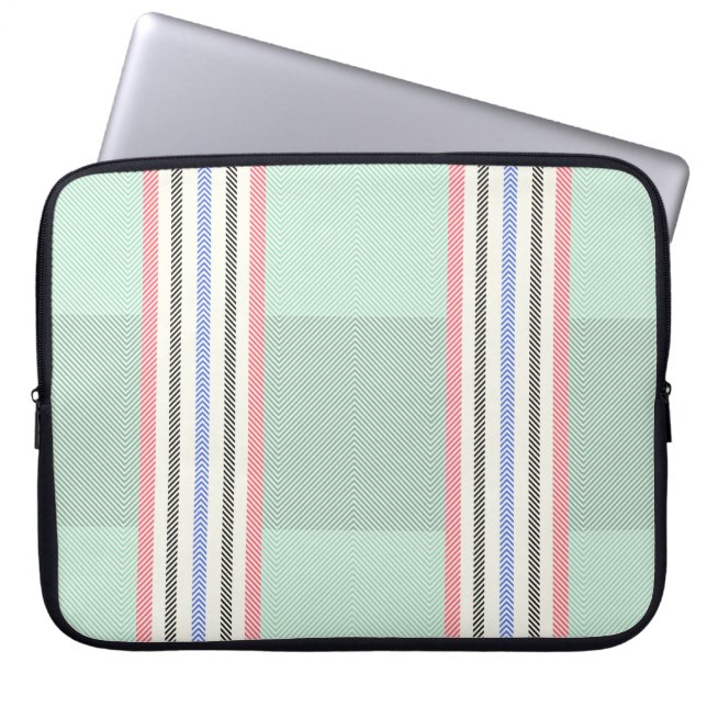 Funda con franjas en verde ラップトップスリーブ (正面)