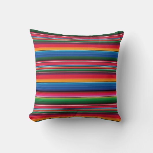 Funda De Cojín Red Serape Saltillo traditional mex クッション (正面)