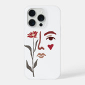 Funda Line Art Rostro iPhoneケース (裏面)