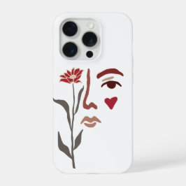 Funda Line Art Rostro iPhone 15 Proケース