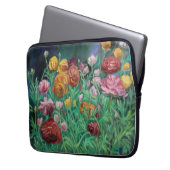 funda para laptop con diseño de flores ラップトップスリーブ (正面左)