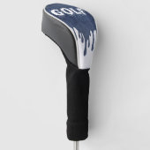 Funda para palo de golf azul jeans con blanco ゴルフヘッドカバー (アングル)