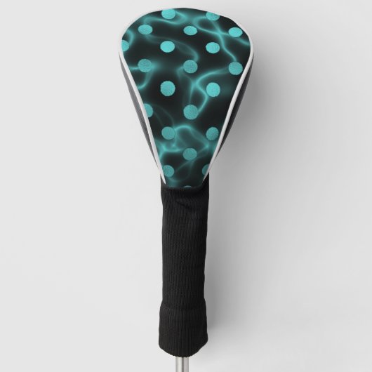 Funda para palo de golf turquesa con negro ゴルフヘッドカバー (正面)