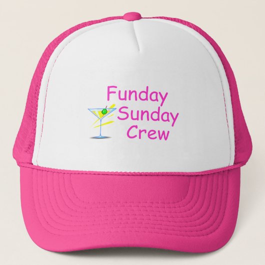 Funday日曜日の乗組員のピンク キャップ (正面)