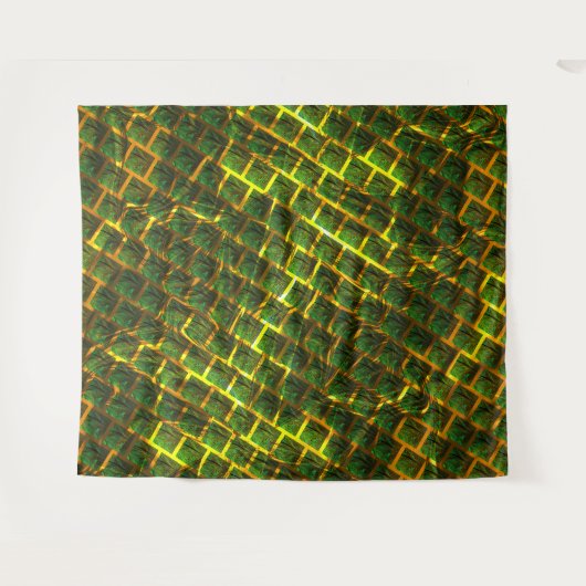 Fundo com imagem verde sob grade douradaって？ タペストリー (正面(横))