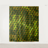 Fundo com imagem verde sob grade douradaって？ タペストリー (正面)