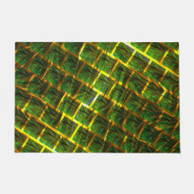 Fundo com imagem verde sob grade douradaって？