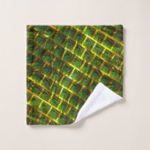 Fundo com imagem verde sob grade douradaって？ バスタオルセット (ウォッシュタオル)