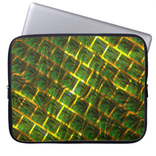 Fundo com imagem verde sob grade douradaって? ラップトップスリーブ