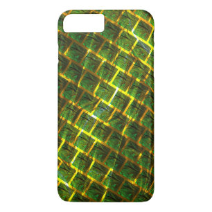 Fundo com imagem verde sob grade douradaって? iPhone 8 plus/7 plusケース