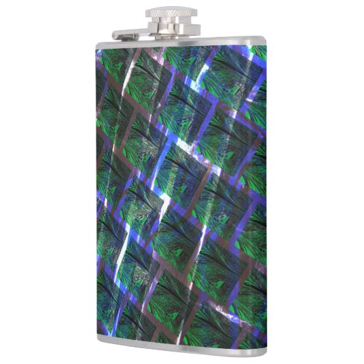 Fundo com imagem verde sob grade escuraって？ フラスク (左)