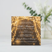 Fundraiserパーティー文字列Lights金ゴールド 招待状 (スタンド正面)