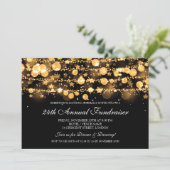 Fundraiser企業の金ゴールドストリきらめくングライト 招待状 (スタンド正面)